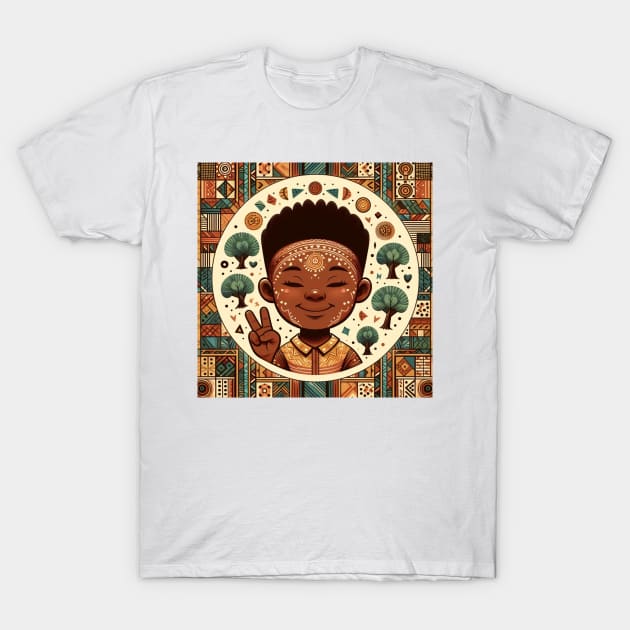 Black Kid T-Shirt by YuYu